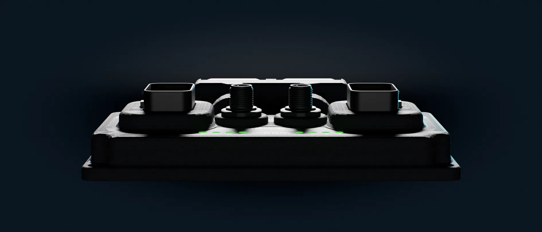 The OBWB8m seen side-on at eye level, a thin line of light along its edge. 3D rendering, interim.